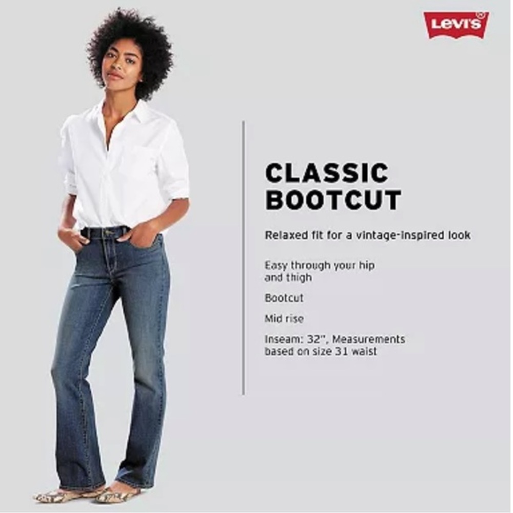 Levi’s sz 16S foil thread accent pockets midrise classic boot stretch blue jeans
